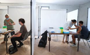 Un centre de vaccination à Cagnes-sur-Mer.