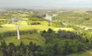 Vue aérienne du projet de téléphérique à Toulouse