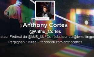 Capture d'écran du compte Twitter d'Anthony Cortès.