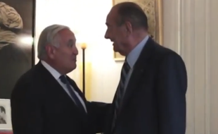 Jean-Pierre Raffarin et Jacques Chirac, en 2014