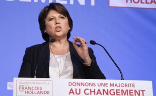 Martine Aubry au siège du PS, le 10 juin 2012.