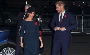 Meghan Markle et le prince Harry lors des commémorations du centenaire de la Première guerre mondiale à Londres le 11 novembre 2018.
