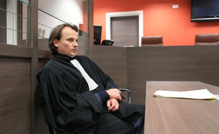 Strasbourg, le 12 janvier 2014. - Michaël Wacquez, l'avocat du Strasbourgeois interpellé pour apologie de terrorisme sur Facebook après l'attentat contre «Charlie Hebdo».