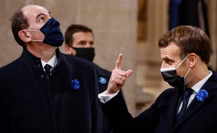 Jean Castex et Emmanuel Macron, le 11 novembre 2020 à Paris.