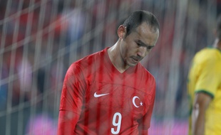 L'attaquant turc Umut Bulut lors d'un match amical entre la Turquie et le Brésil, le 12 novembre 2014 à Istanbul.