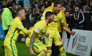 La joie du buteur Sala lors de Nantes-Dijon (3-1) le 24 février.