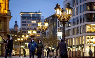 Les rues de Francfort en Allemagne, le 14 janvier 2021.