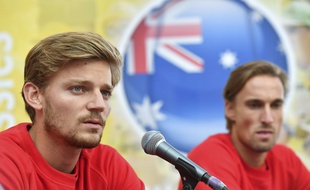David Goffin avant la demi-finale de Coupe Davis Belgique-Australie, le 15 septembre 2017.