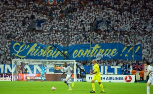 Le Stade Vélodrome lors du coup d'envoi de Marseille-Nice le vendredi 29 août 2014.