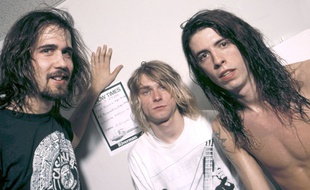 Les membres du groupe Nirvana: Krist Novoselic, Kurt Cobain et Dave Grohl