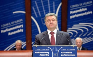 Le président ukrainien Petro Porochenko au Parlement européen à Strasbourg le 26 juin 2014