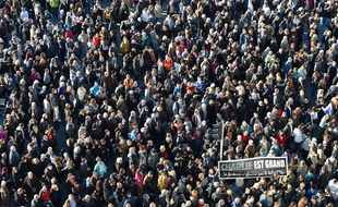 Mobilisation pour «Charlie Hebdo» à Marseille, le 10 janvier 2015.