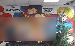 La fresque contre la loi Santé qui fait polémique dans la salle de garde du CHU de Clermont-Ferrand