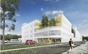 Après les travaux, le parking-relais Neustrie s'étendra sur trois étages.