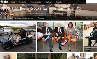 Capture d'écran de la page Flickr dédiée aux photos d'Américains qui rendent hommage à George Bush senior en chaussettes, le 16 juin 2013.