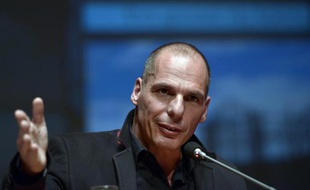 L'universitaire Yanis Varoufakis, nommé ministre des Finances dans le nouveau gouvernement grec d'Alexis Tsipras, le 27 janvier 2015 à Athènes