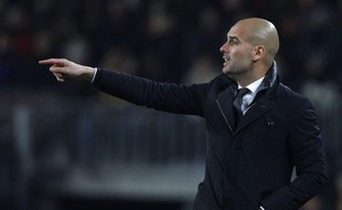 Pep Guardiola, l'entraîneur du FC Barcelone, le 8 février 2012 contre Valence, au Camp Nou.