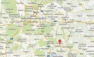 Vue Google Maps de Cottbus, dans l'est de l'Allemagne.