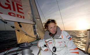 Isabelle Joschke, concurrente de la Solitaire du Figaro 2009.