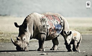 Une campagne du WWF lancée en mai 2010 pour illustrer la dégradation de l'environnement par l'homme.