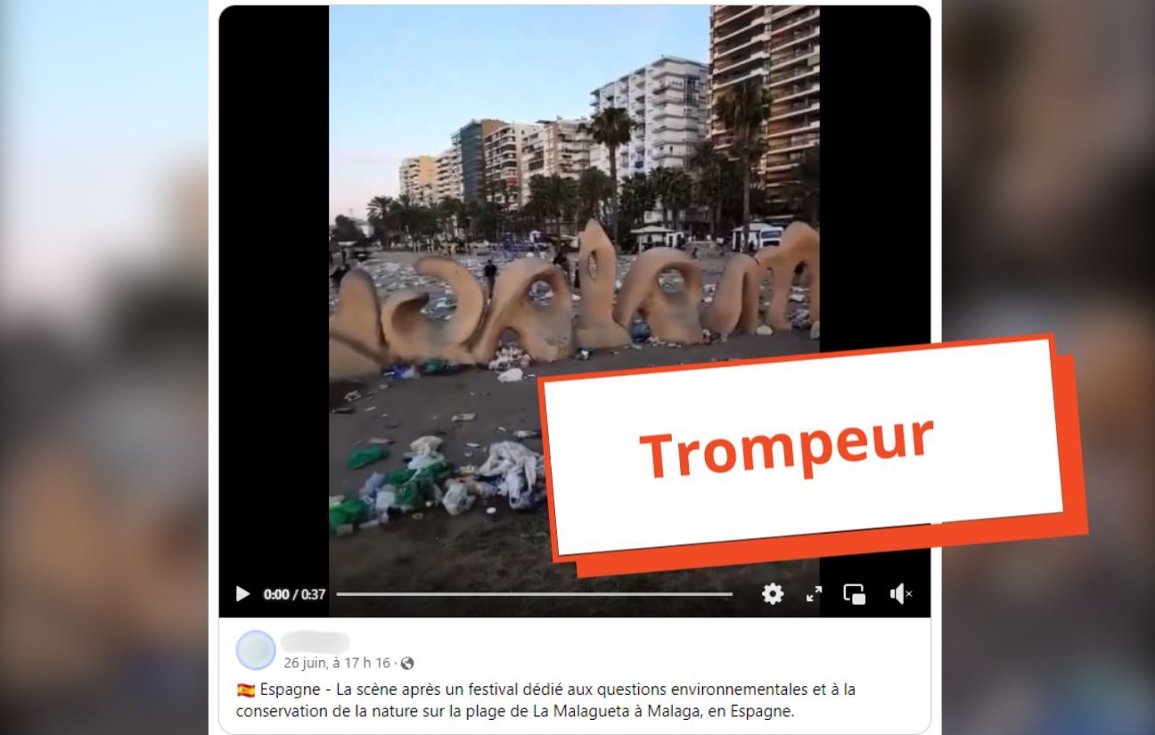 Une plage pleine de détritus après un festival pour l’écologie en ...