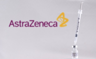 Le logo du laboratoire AstraZeneca.