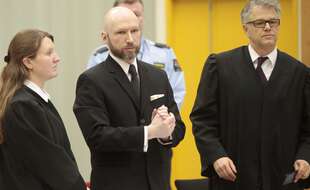 Anders Breivik, l'auteur des attentats d'Oslo et d'Utoya lors de son procès contre l'Etat norvégien en 2017.