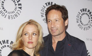 Gillian Anderson et David Duchovny lors d'une fête X-Files à New York en 2013.