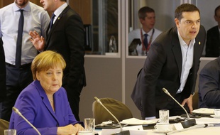 Angela Merkel et Alexis Tsipras, à Bruxelles le 29 juin 2016.