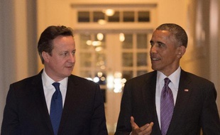 Le Premier ministre britannique David Cameron et le président américain Barack Obama, le 15 janvier 2015 à la Maison Blanche, à Washington