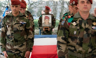 Obsèques le 22 mars 2012 à Lyon de Mohammed Legouade, l'un des trois militaires tués à Montauban par Mohamed Merah
