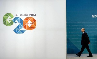 Le président russe Vladimir Poutine au sommet du G20 à Brisbane, en Australie, le 15 novembre 2014