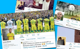 Les comptes officiels Twitter de plusieurs joueurs du FC Nantes.