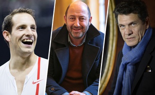 Renaud Lavillenie, Kad Merad et Marc Lavoine (montage)