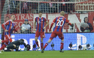 Franck Ribéry et le Bayern ont écrabouillé le Schaktar (7-0) en 8e de finale retour de Ligue des champions, le 11 mars 2015.