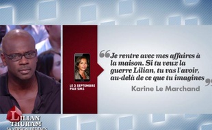 Lilian Thuram règle ses comptes avec Karine Le Marchand dans «Le Grand Journal» de Canal+, jeudi 17 octobre 2013.