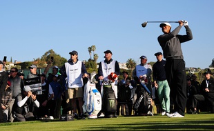 Tiger Woods lors d'un tournoi en Californie, le 14 février 2020.