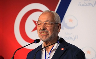 Rached Ghannouchi, président du mouvement Ennahda, lors du 10e congrès du parti, le 23 mai 2015 à Hammamet.