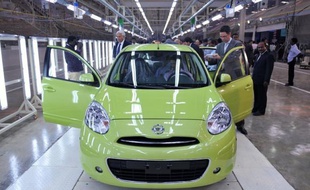 Une Micra de Nissan dans une usine Renault/Nissan, à Madras, en Inde, le 17 mars 2010