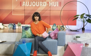 Faustine Bollaert sur le tournage de Ca commence aujourd'hui.