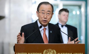 Ban Ki-moon, secrétaire général de l'ONU, le 29 février 2016 à Genève