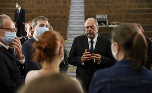 Eric Dupond Moretti, nouveau Garde de Sceaux s'est déplacé à la prison de Fresnes mardi 7 juin 2020.