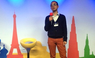 Music Battle, en démo chez Google France, lors du Paris Founder Event, le 8 avril 2014