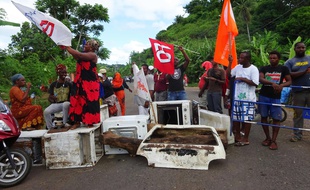 Le 13 avril 2016 à Mayotte, lors de la grève générale.