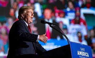 Donald Trump lors de son grand meeting dans l'Iowa.