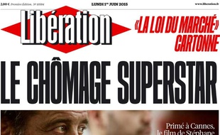 Extrait de la une du journal «Libération» du lundi 1er juin 2015.