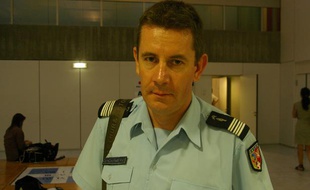 Le colonel Bertrand François, commandant de groupement de gendarmerie de Haute-Savoie, le 8 septembre 2012, à Annecy.