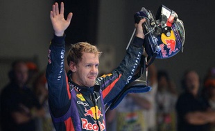 le pilote allemand de Redbull Sebastien Vettel, quadruple champion du monde de Formule 1, le 27 octobre 2013, à New Dehli.