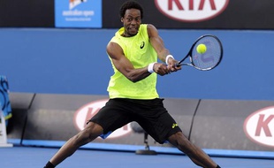 Gaël Monfils lors de son premier tour à l'Open d'Australie, le 15 janvier 2013