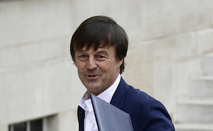 Le nouveau ministre de la Transition écologique et solidaire, Nicolas Hulot lors de son arrivée au premier Conseil des ministres à l’Élysée, le 18 mai 2017.
